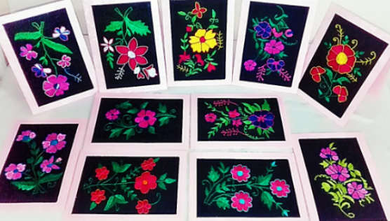 Embroidered cards