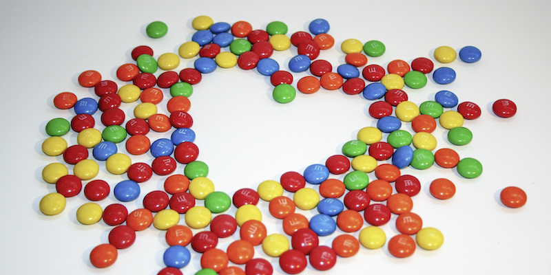 Heart shape - smarties - 800 x
