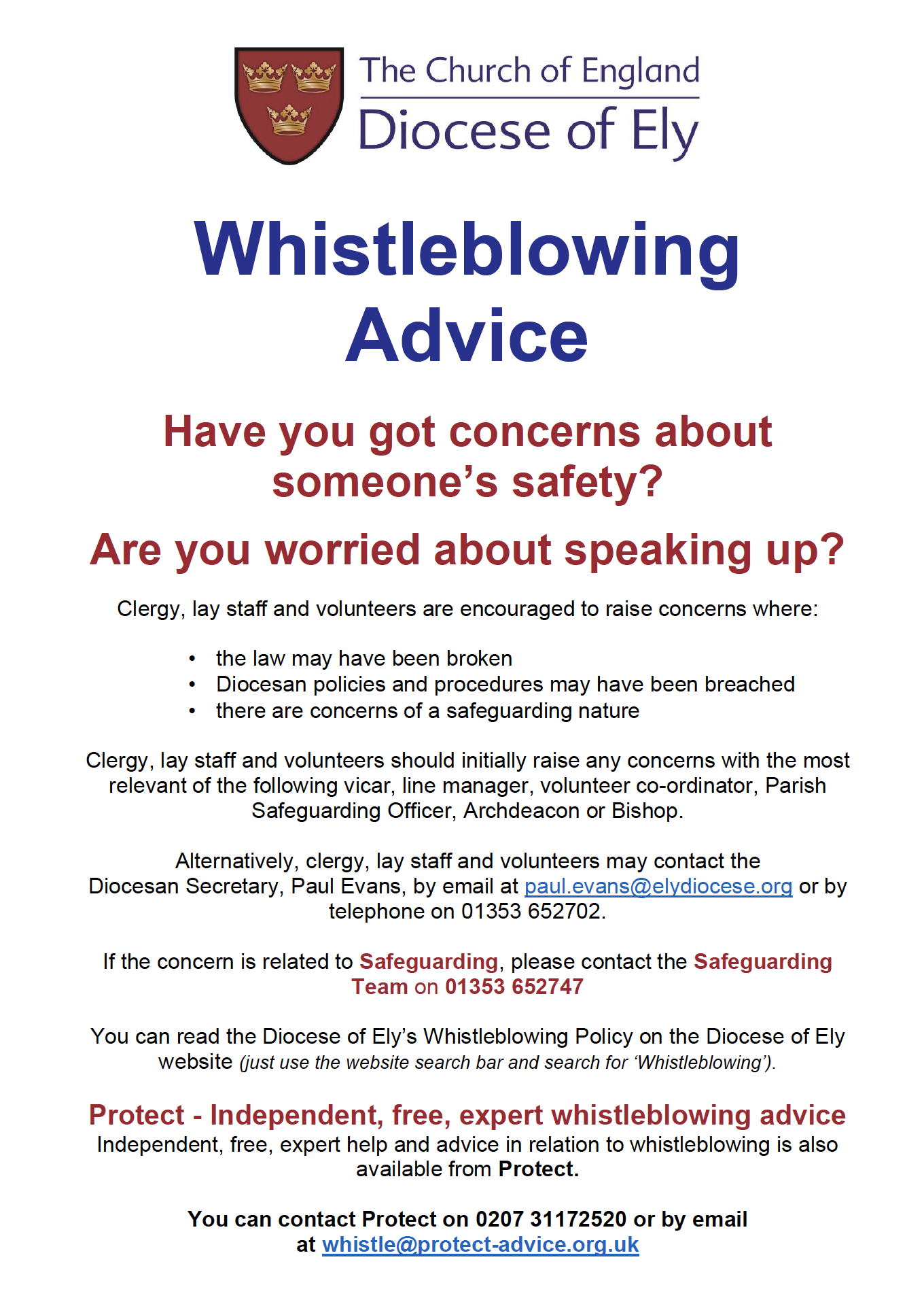 Ely - whistleblowing poster